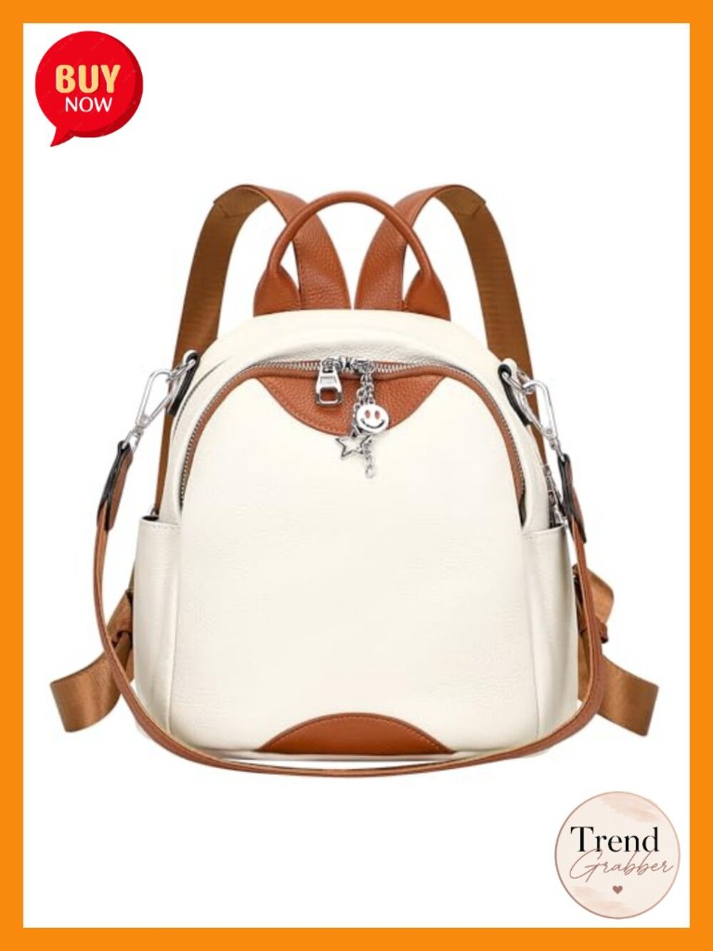 Genuine Leather Convertible Backpack Purse Shoulder Bag Daypack